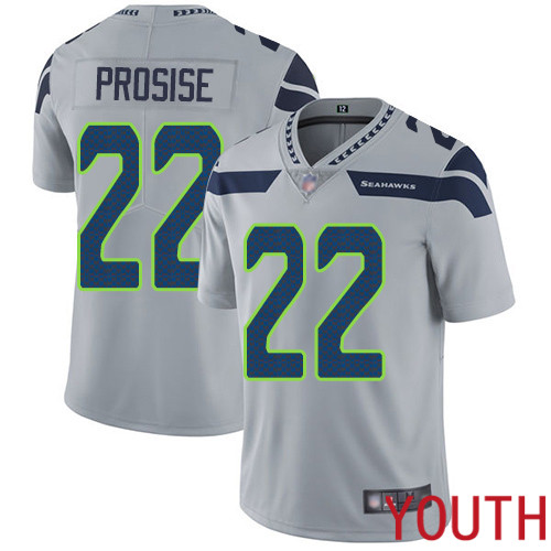 Seattle Seahawks Limited Grey Youth C. J. Prosise Alternate Jersey NFL Football 22 Vapor Untouchable
